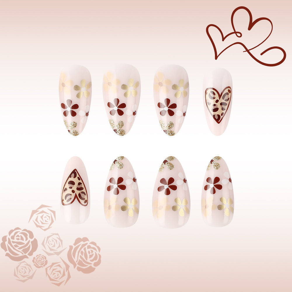 Artistic Floral Design Press-On Nails Bowlift