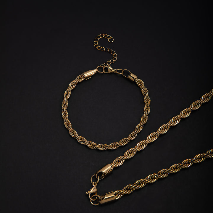 Braided Rope Chain Jewelry Set Bowlift