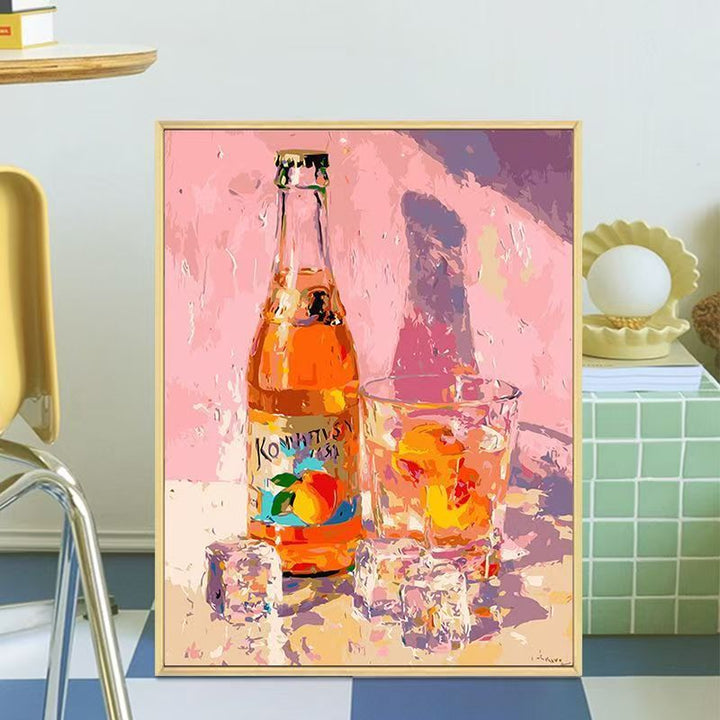 Retro-Inspired Beverage Bottle Canvas Art Bowlift