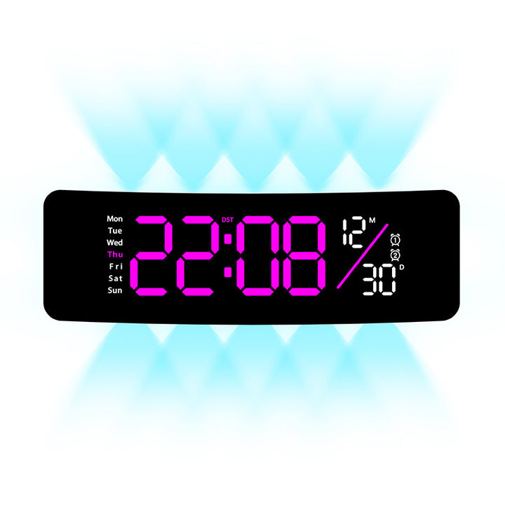 Digital display alarm clock with weekday display and temperature Bowlift
