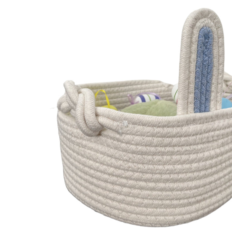 Ladies Playful Storage Basket with Bunny Ears Bowlift