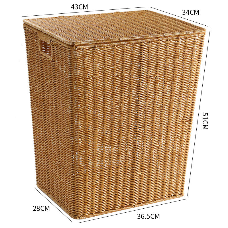 Handcrafted Rectangular Wicker Laundry Hamper Bowlift