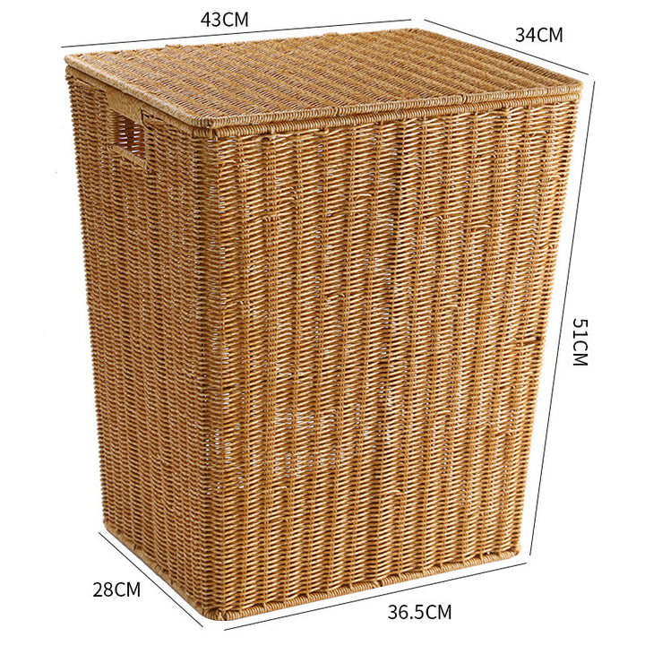 Handcrafted Rectangular Wicker Laundry Hamper Bowlift