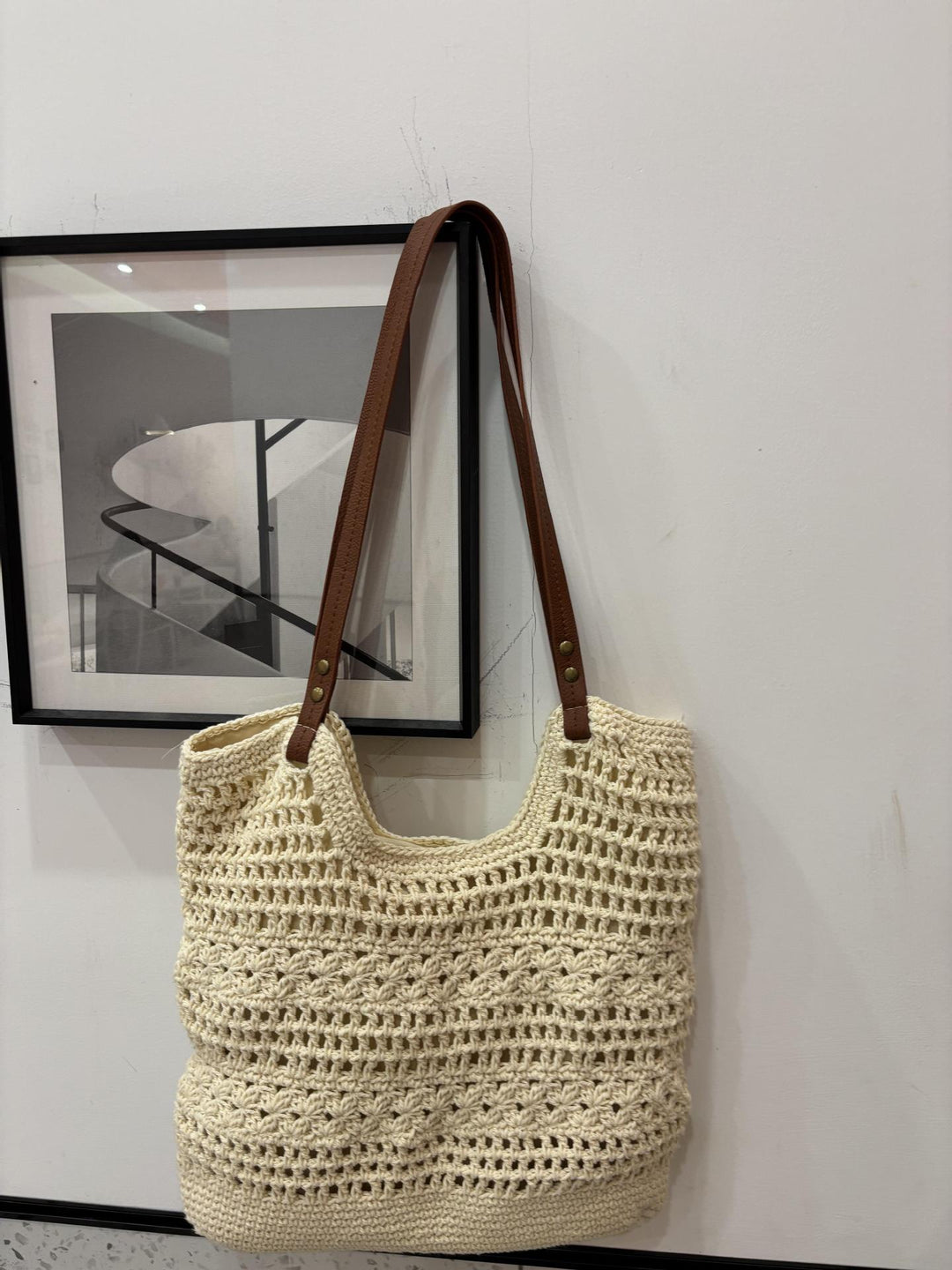 Handcrafted coarse mesh tote bag Bowlift