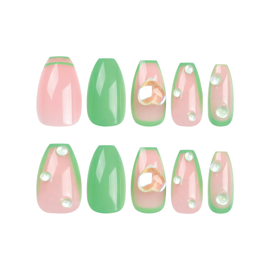 Creative Nail Art with Glitter and Heart Decorations Bowlift