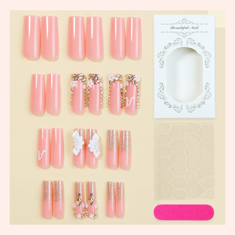 Elegant Decorative Press-On Nails Set Bowlift