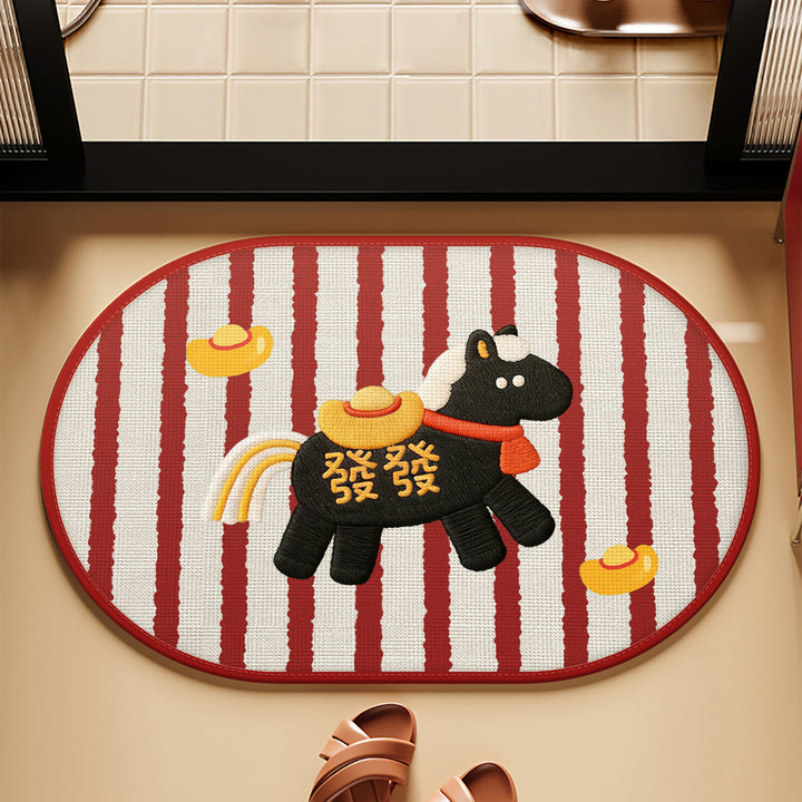 Decorative Horse-Themed Area Mat