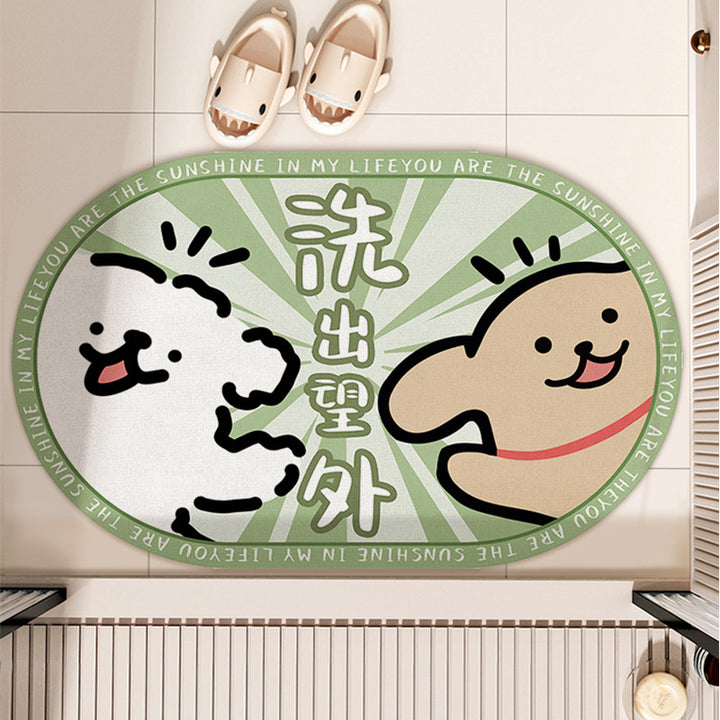 Playful Good Luck-Themed Entryway Mat