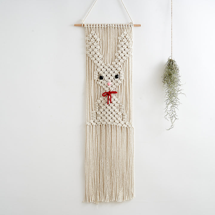 Whimsical Macramé Bunny Wall Hanging Bowlift