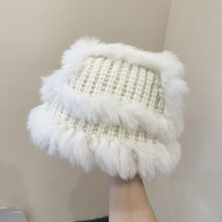 Cozy Knitted Faux Fur Bucket Hat