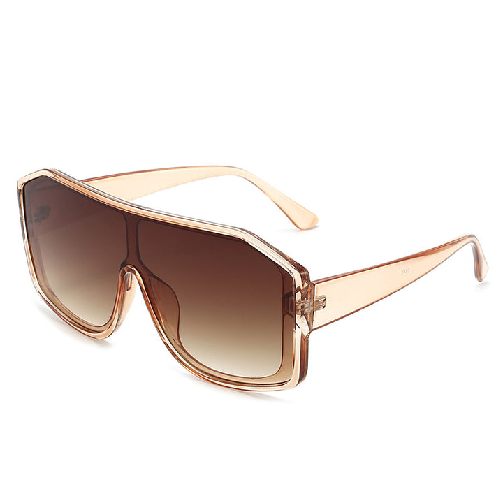 Oversized Geometric Shield Sunglasses Trendy Design