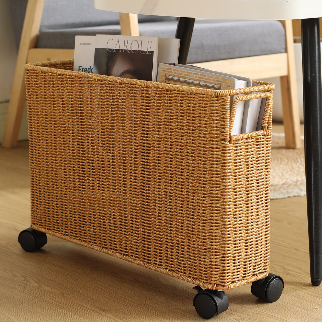 Multi-Functional Woven Storage Cart with Wheels Bowlift