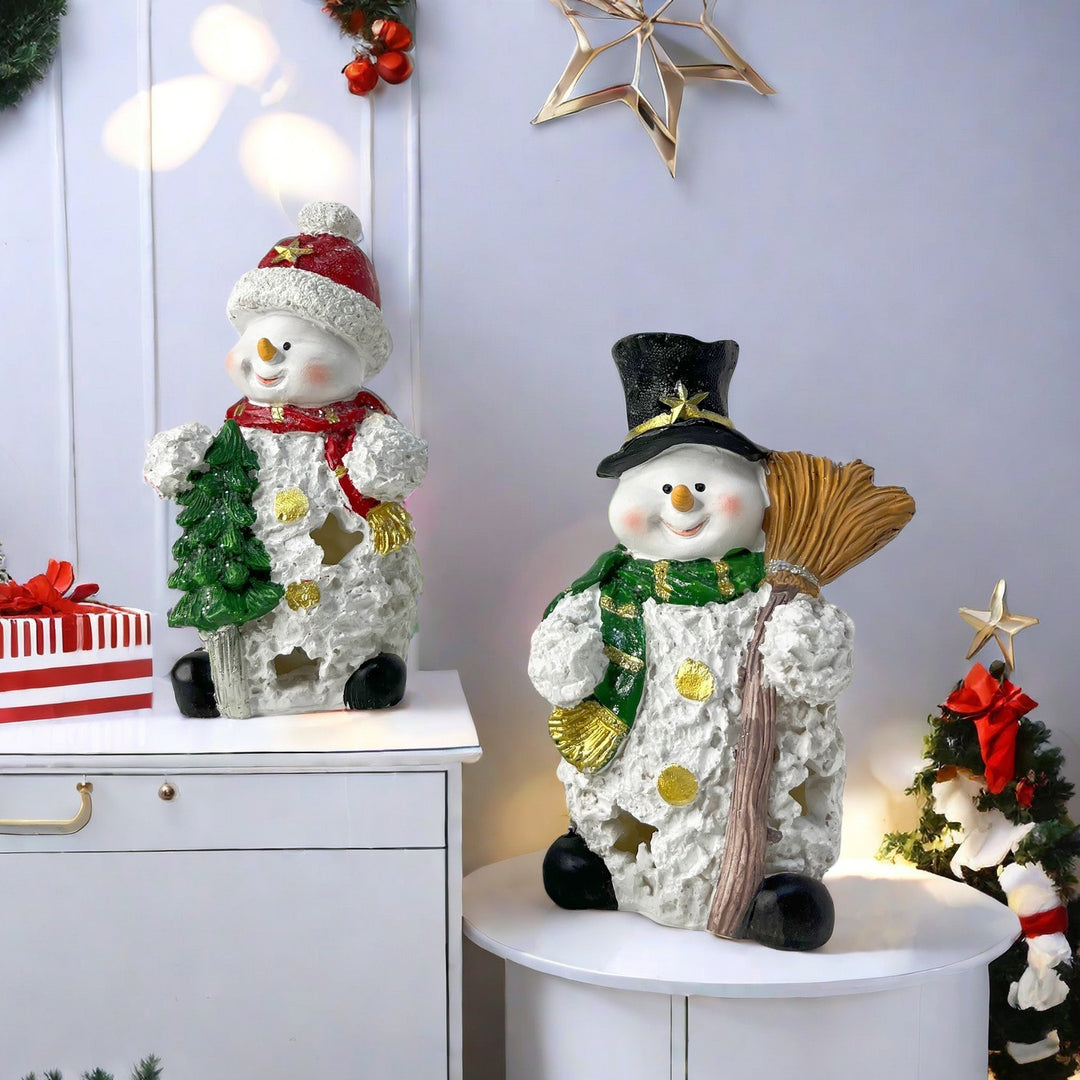Decorative Snowman Sculpture Bowlift