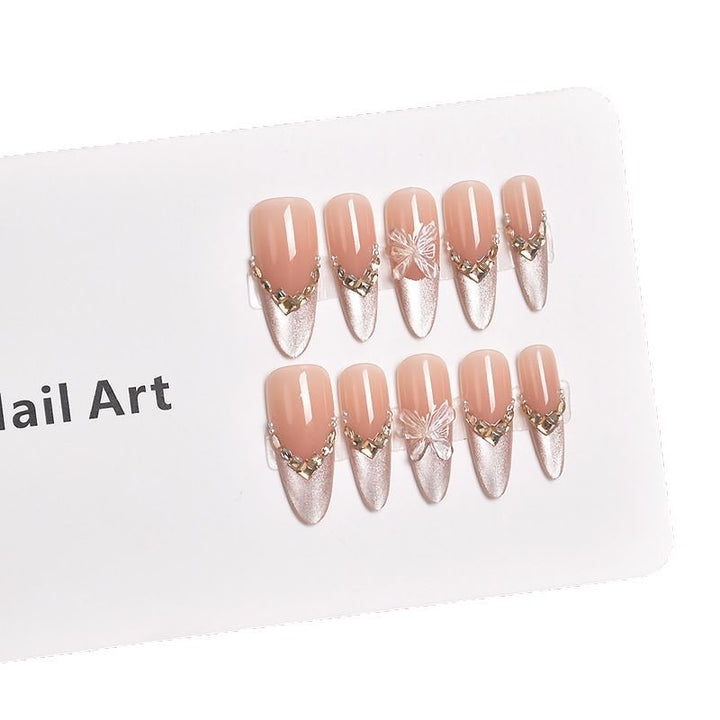Artistic Floral Embellished Press-On Nail Extensions Bowlift