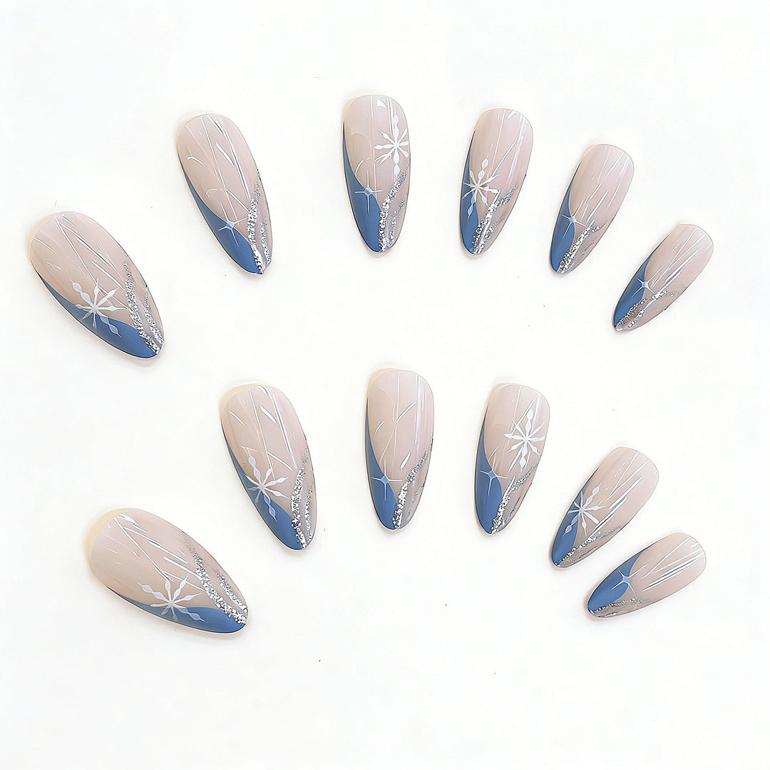 Artistic Floral Design Press-On Nails Bowlift