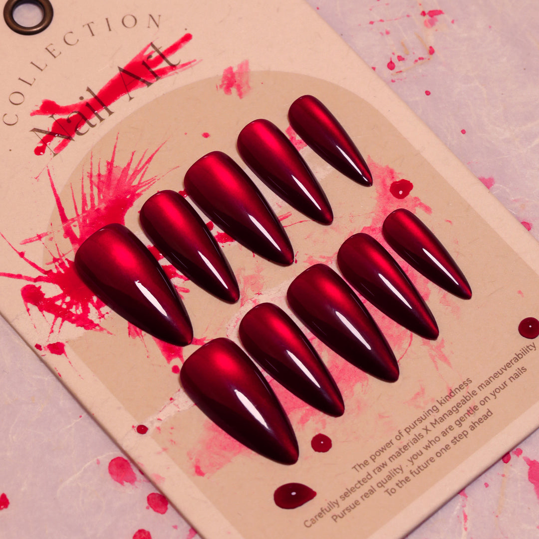 Glossy Stiletto Press-On Nail Set Bowlift