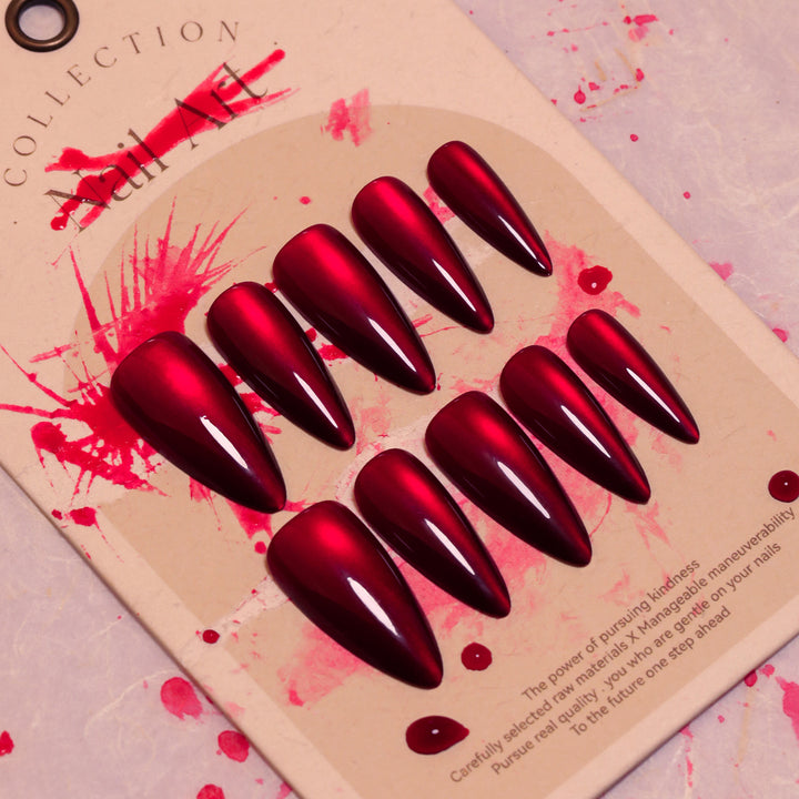 Glossy Stiletto Press-On Nail Set Bowlift