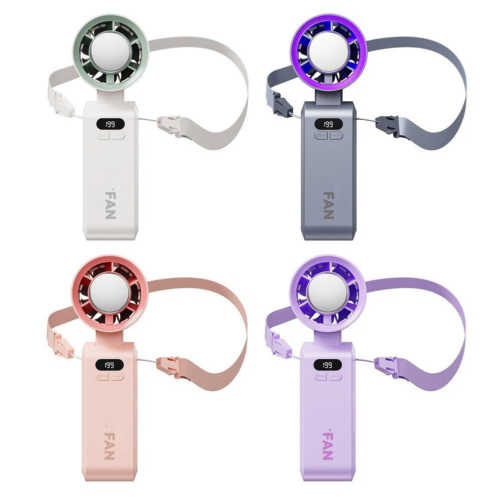 Unisex Portable Mini Fan with Digital Speed Display Bowlift