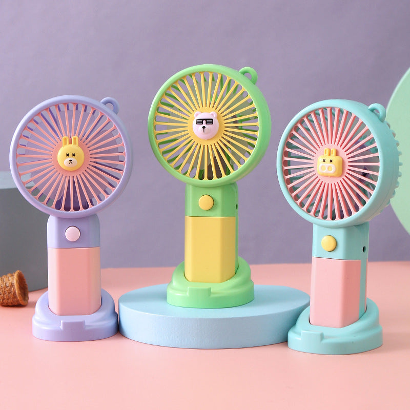 Ladies portable hand fan with cute animal design Bowlift