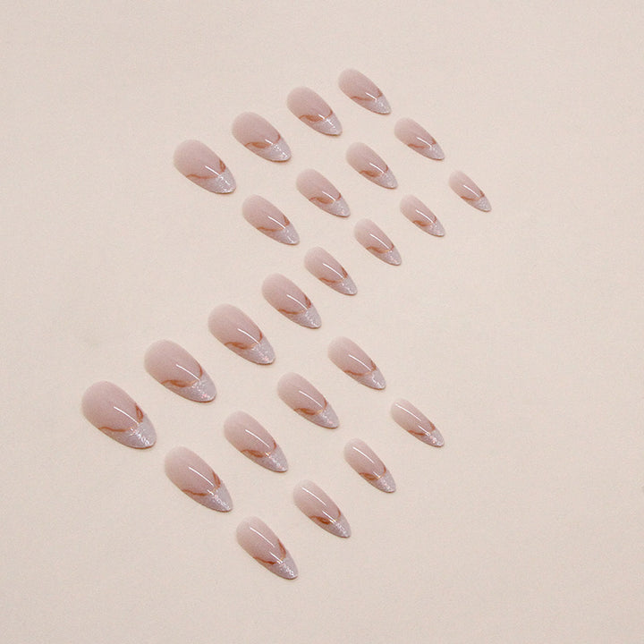 Elegant Almond-Shaped Press-On Nail Extensions Bowlift