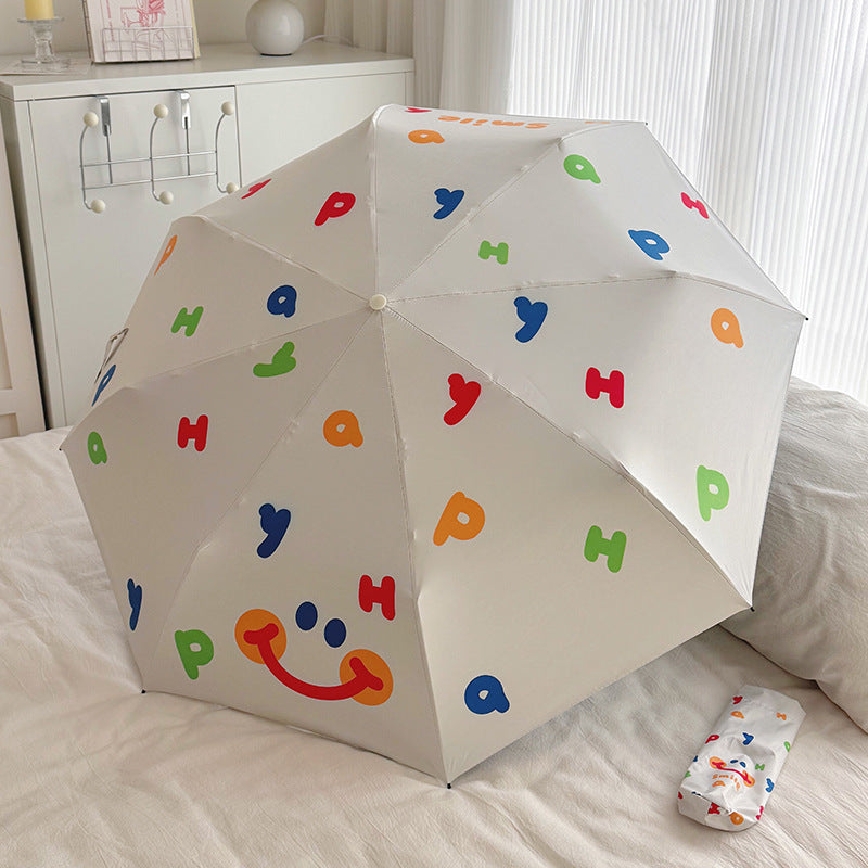 Women's Automatic Folding Umbrella with Cheerful Design Bowlift