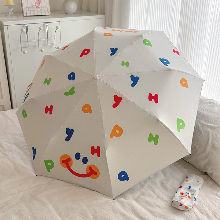 Women's Automatic Folding Umbrella with Cheerful Design Bowlift