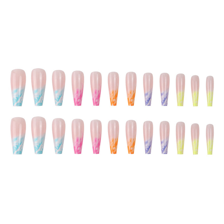 Marbled Acrylic Press-On Nails Bowlift