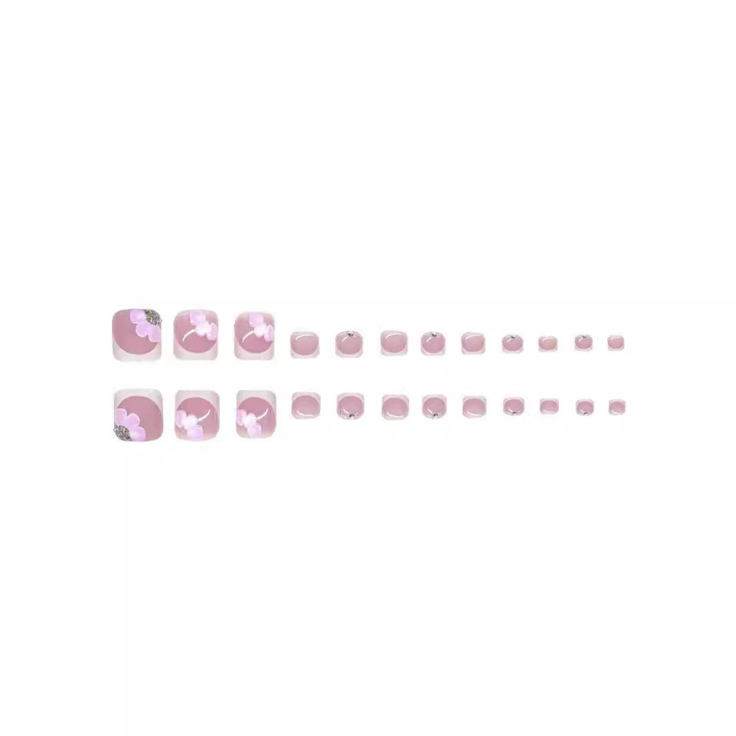Floral 3D Press-On Nail and Toe Set Bowlift