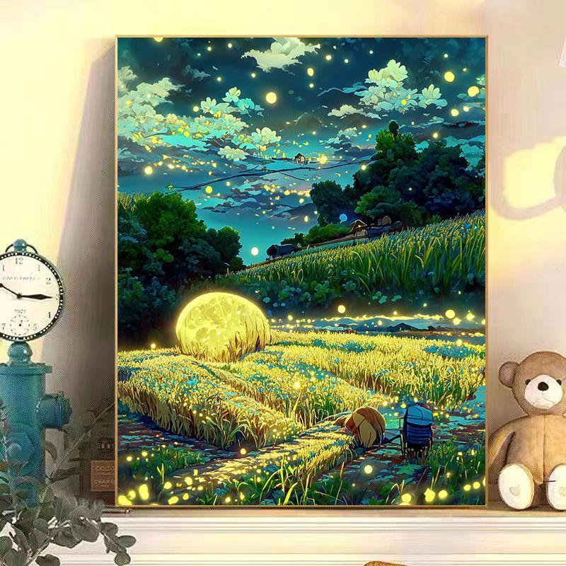 Enchanting Moonlit Landscape Canvas Art Bowlift