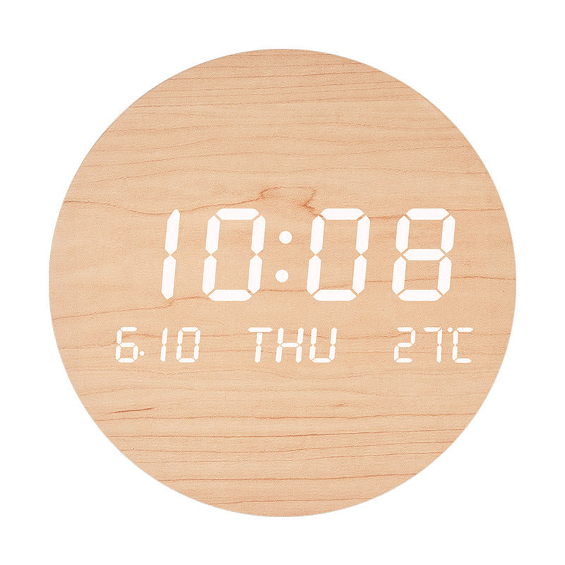 Round Digital Wall Clock with Multifunctional Display Bowlift