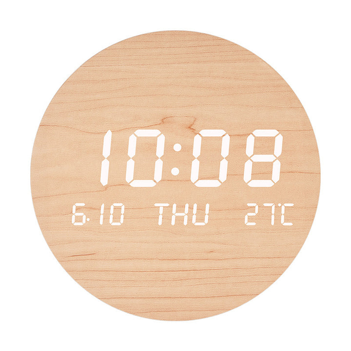 Round Digital Wall Clock with Multifunctional Display Bowlift
