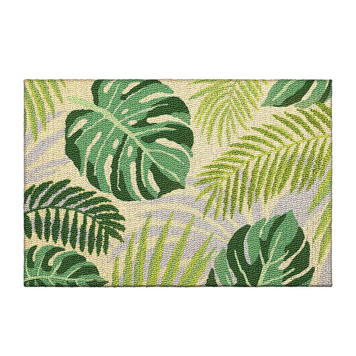 Tropical Leaf Design Welcome Mat Bowlift