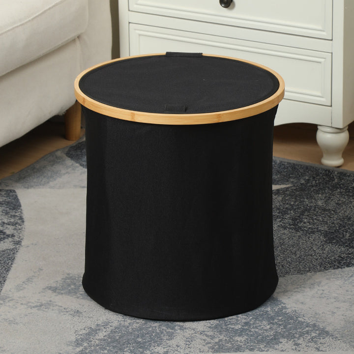 Practical laundry container with bamboo lid Bowlift