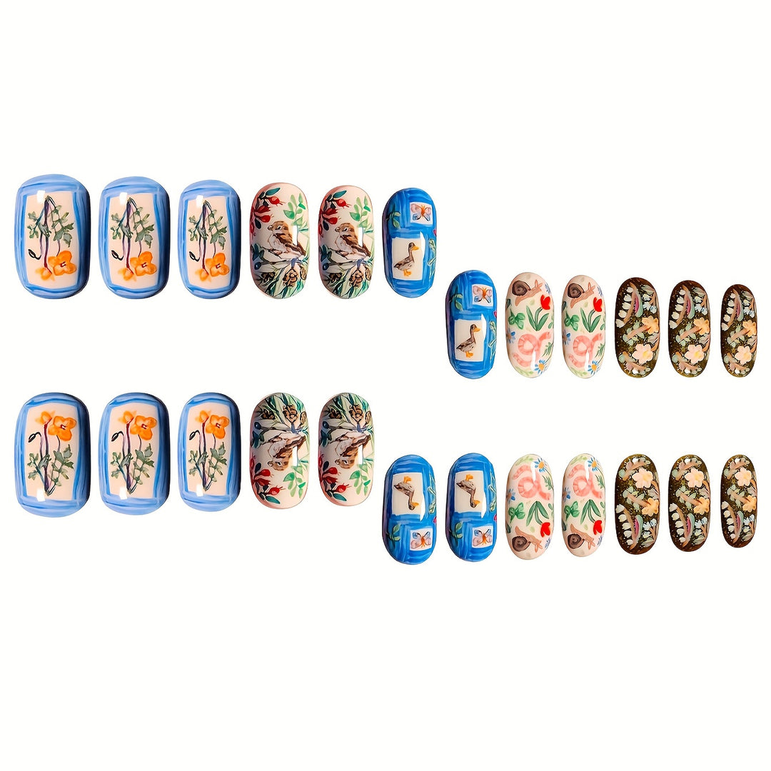 Creative Artistic Press-On Nail Set Bowlift