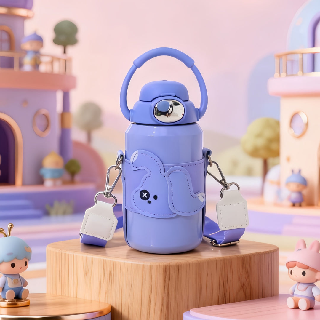 Ladies Insulated Water Bottle with Cute Bunny Design Bowlift