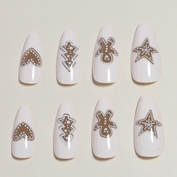 Artistic Press-On Nail Set with Fun Decorative Patterns Bowlift