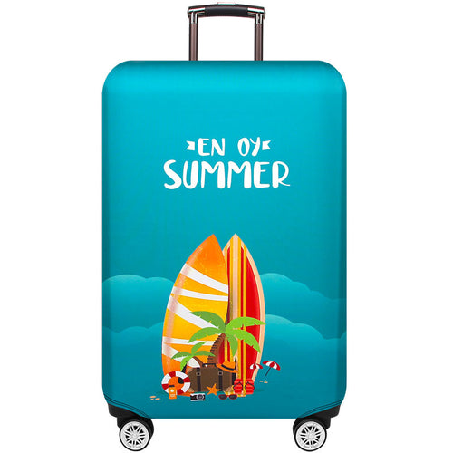 Women's Hard Shell Suitcase with Trendy Surf Motif Bowlift