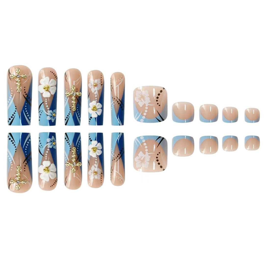 Floral Design Acrylic Nail Extensions Bowlift