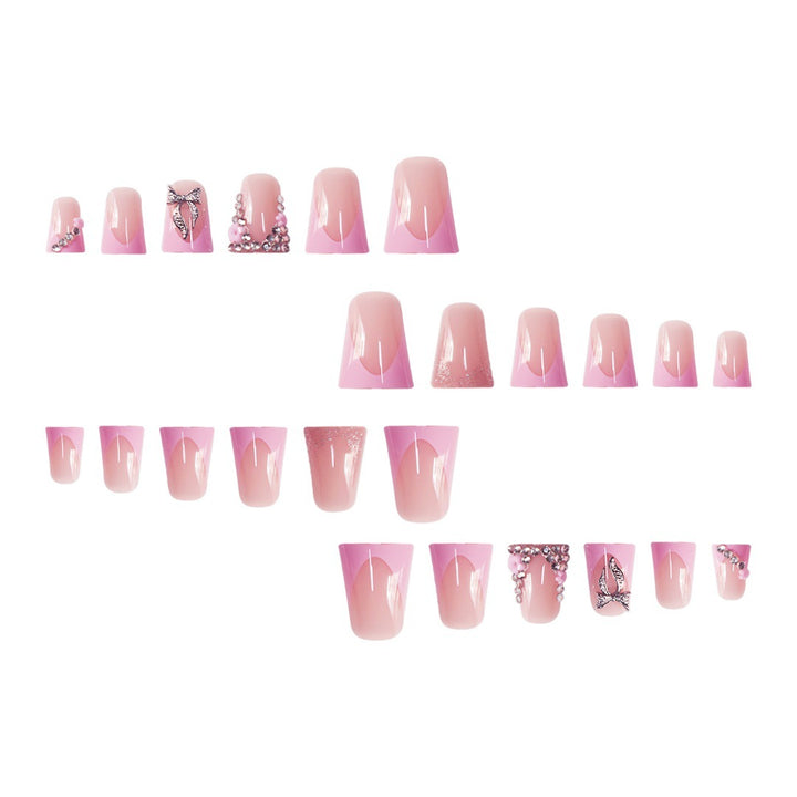 Floral Rhinestone Press-On Nail Enhancements Bowlift