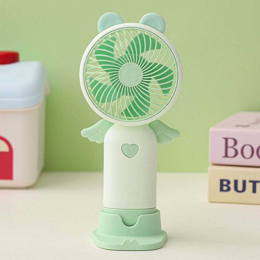 Ladies portable hand fan with cute animal design Bowlift