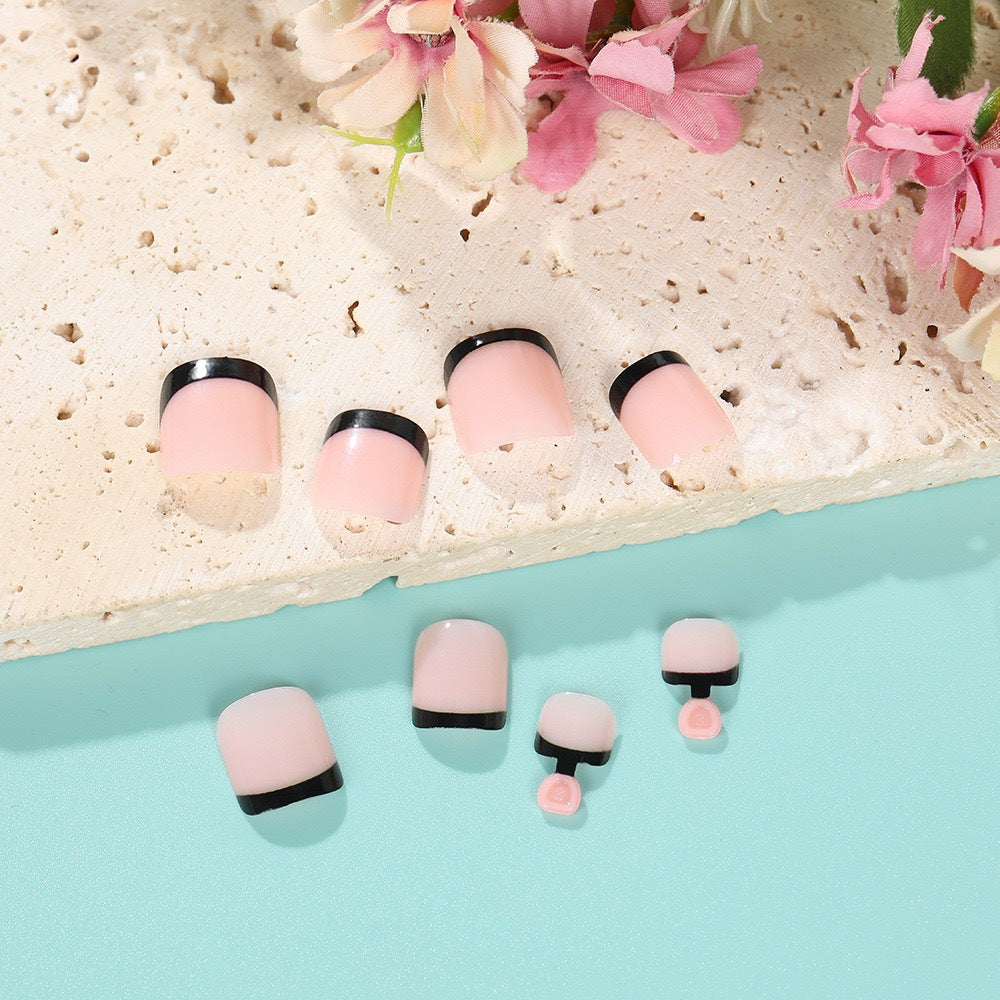 Acrylic nail set with modern French design and elegant accents Bowlift
