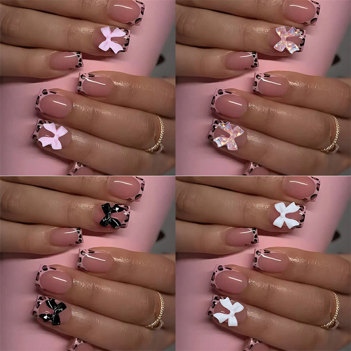 Decorative Press-On Nail Art Set with Unique Embellishments Bowlift