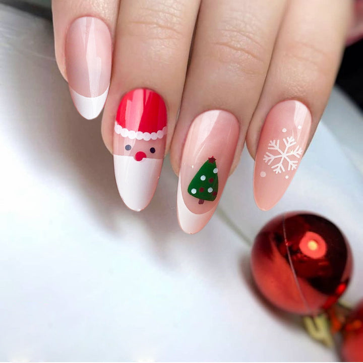 Festive Seasonal Press-On Nail Art Bowlift
