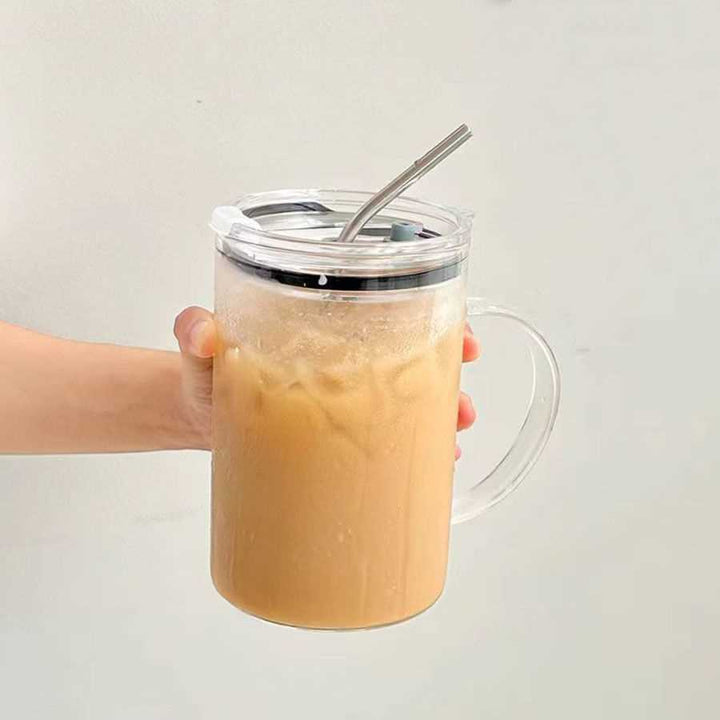Ladies Multifunctional Glass Pitcher with Lid and Straw Bowlift