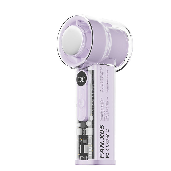 Ladies portable mini high-speed fan with LCD display Bowlift