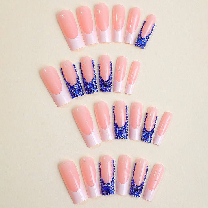Luxury Artificial Nail Set with Sparkling Crystal Decorations Bowlift