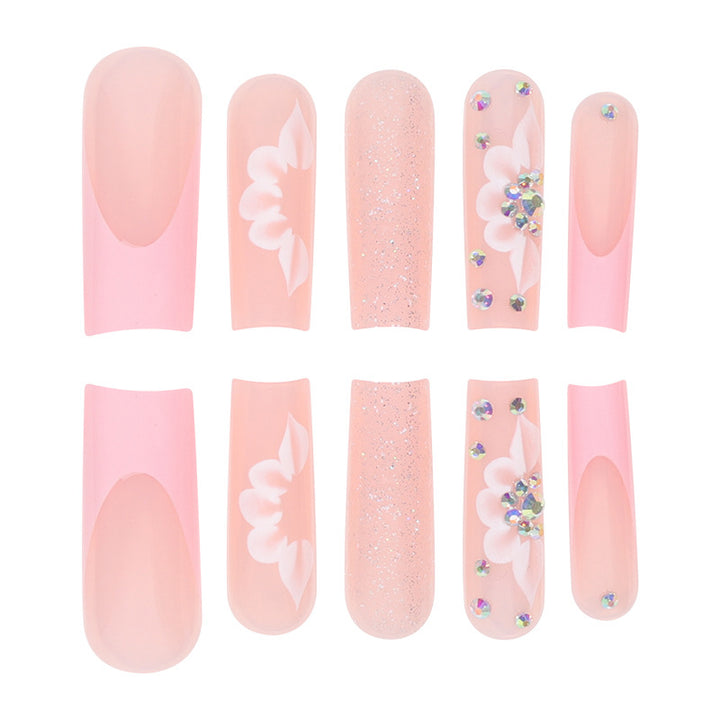 Glamorous Floral Press-On Nail Set Bowlift