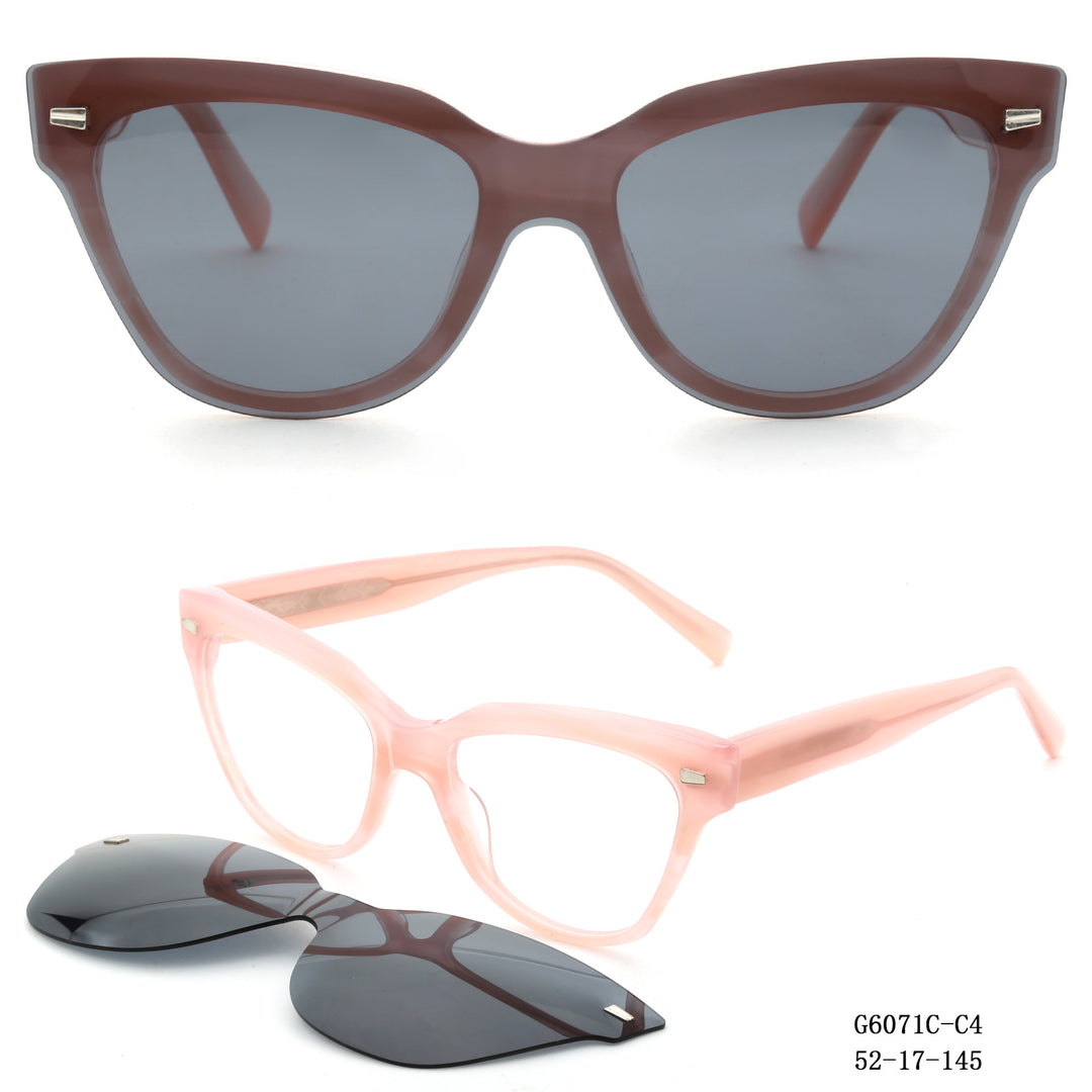 Ladies fashionable Cat-Eye sunglasses with removable lenses Bowlift