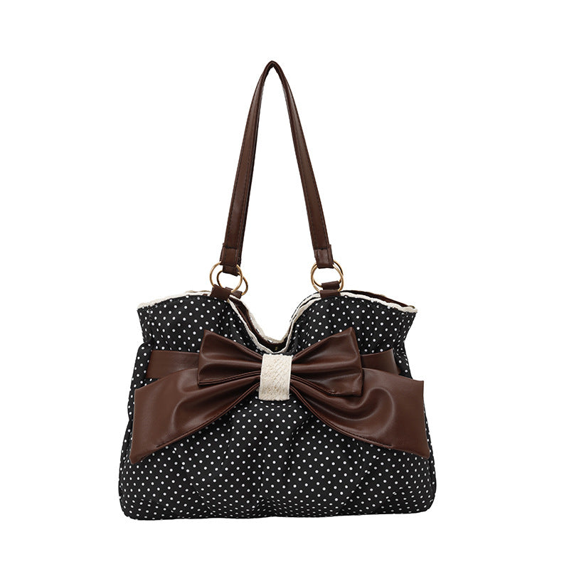 WoBow-Embellished Polka Dot Handbag Bowlift