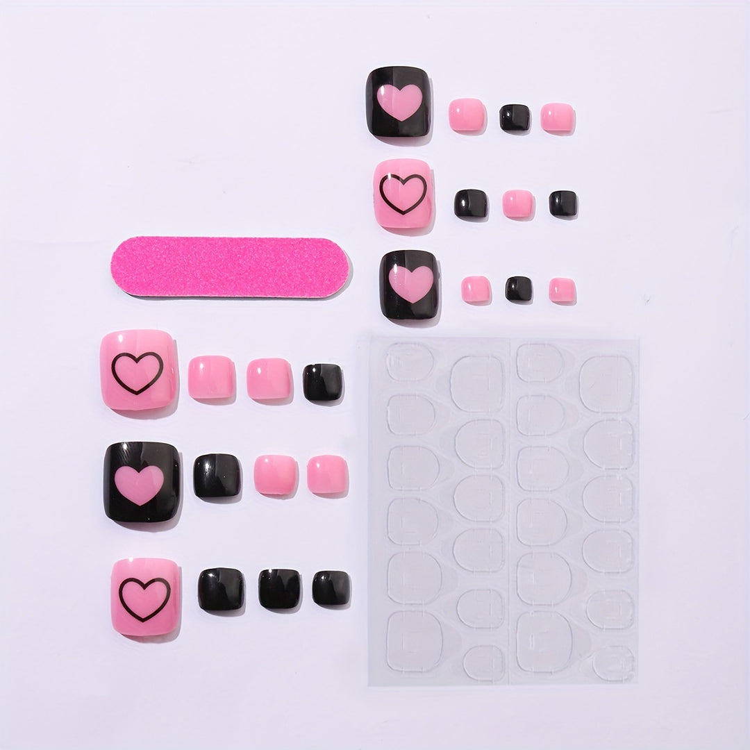 Creative Nail Art Set with Heart Patterns Bowlift